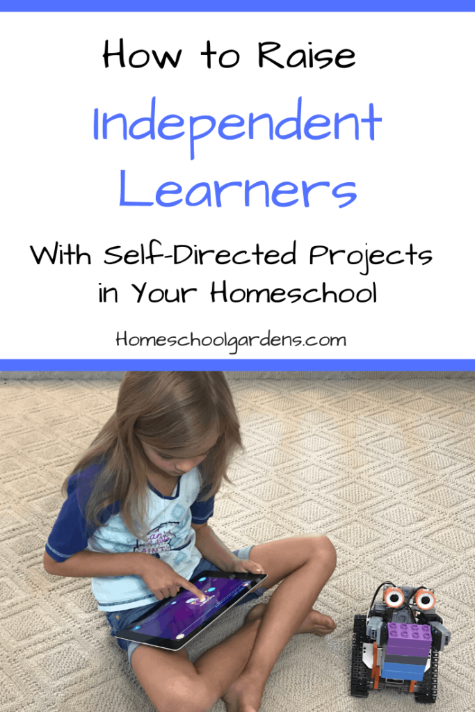 pinterest image with kid programming robot ndependent learning project