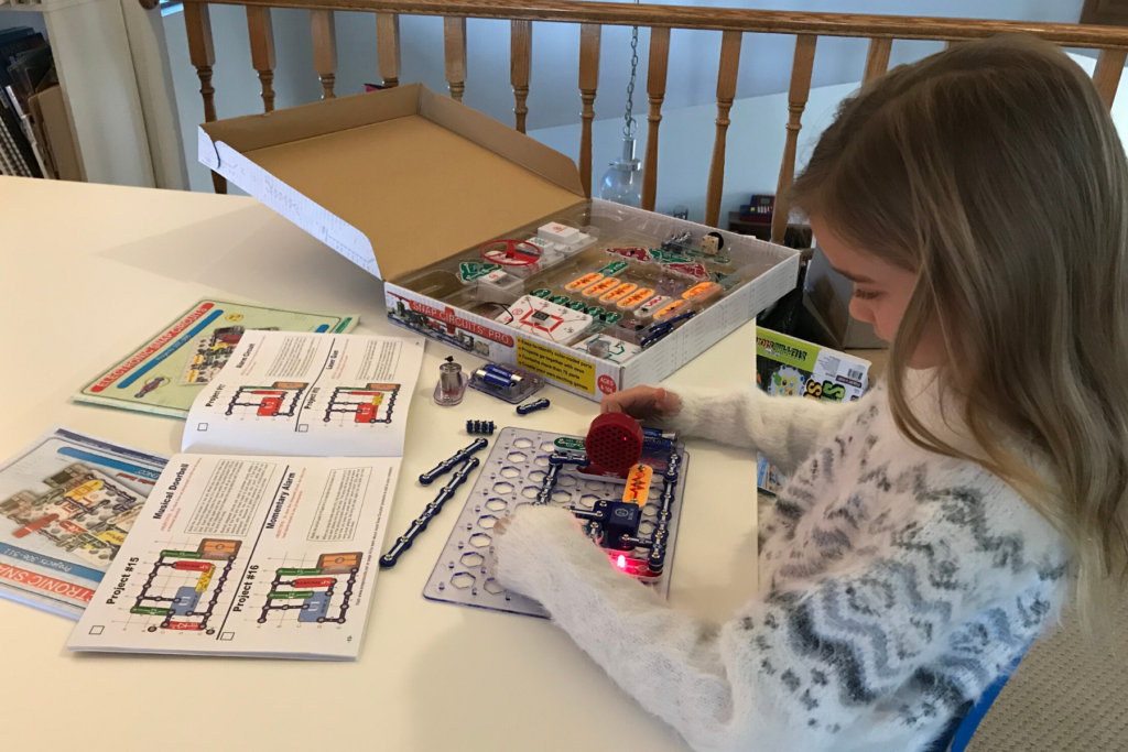 school at home fun with snap circuits