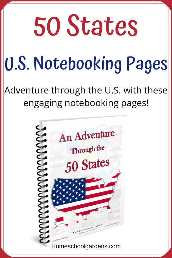 pinterest image for 50 States Notebooking Pages