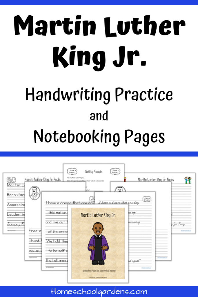 pinterest image for Martin Luther King, Jr. Notebooking Pages